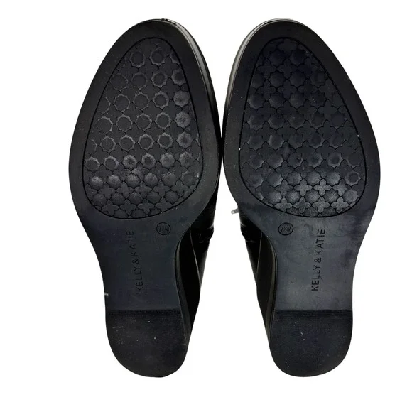 Kelly &‎ Katie Black Wedge Heel Ankle Booties Womens 7.5M - Picture 5 of 6